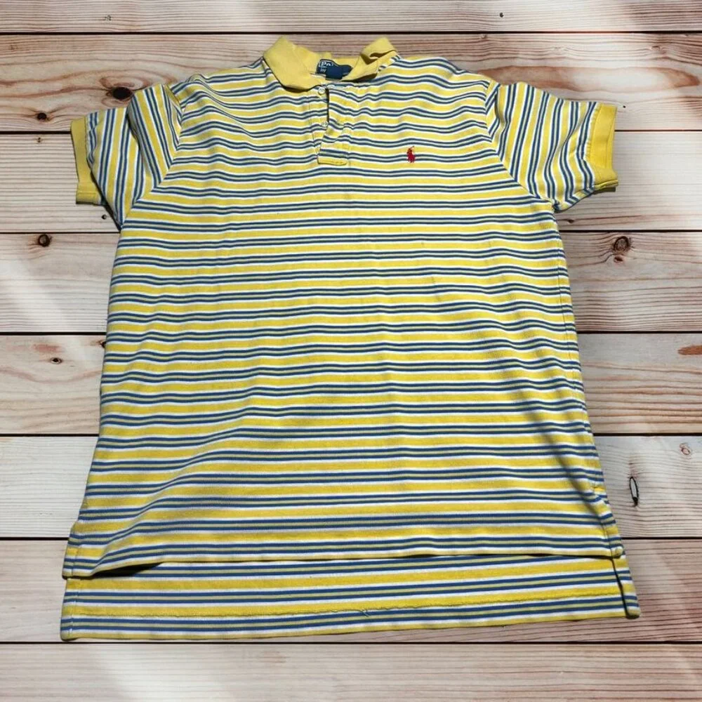 Polo by Ralph Lauren Yellow Striped Polo Size Xl